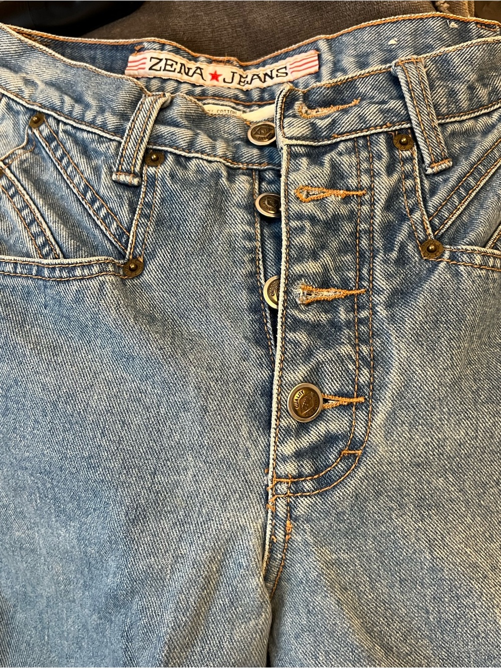 Zena Light Blue High-Rise Button-Fly Jeans